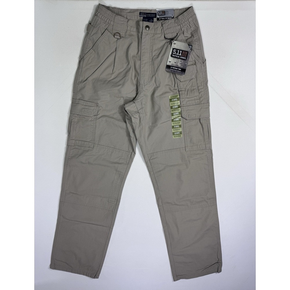 5.11 Tactical Men 30x32 Khaki Cotton Canvas Cargo Pants 74251 Work Utility NWT